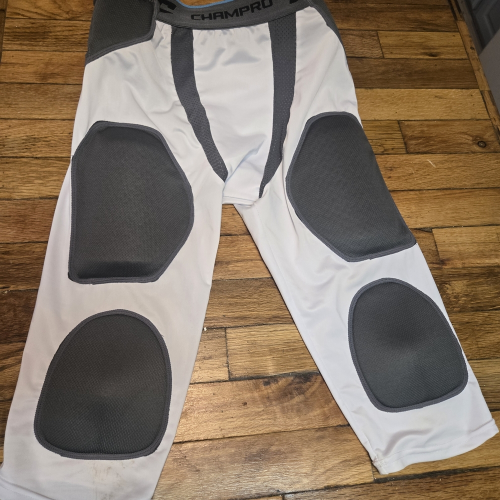 Champro Adult Tri-Flex Integrated 5 Padw Side Pad Girdle WHITE Mens M  #200